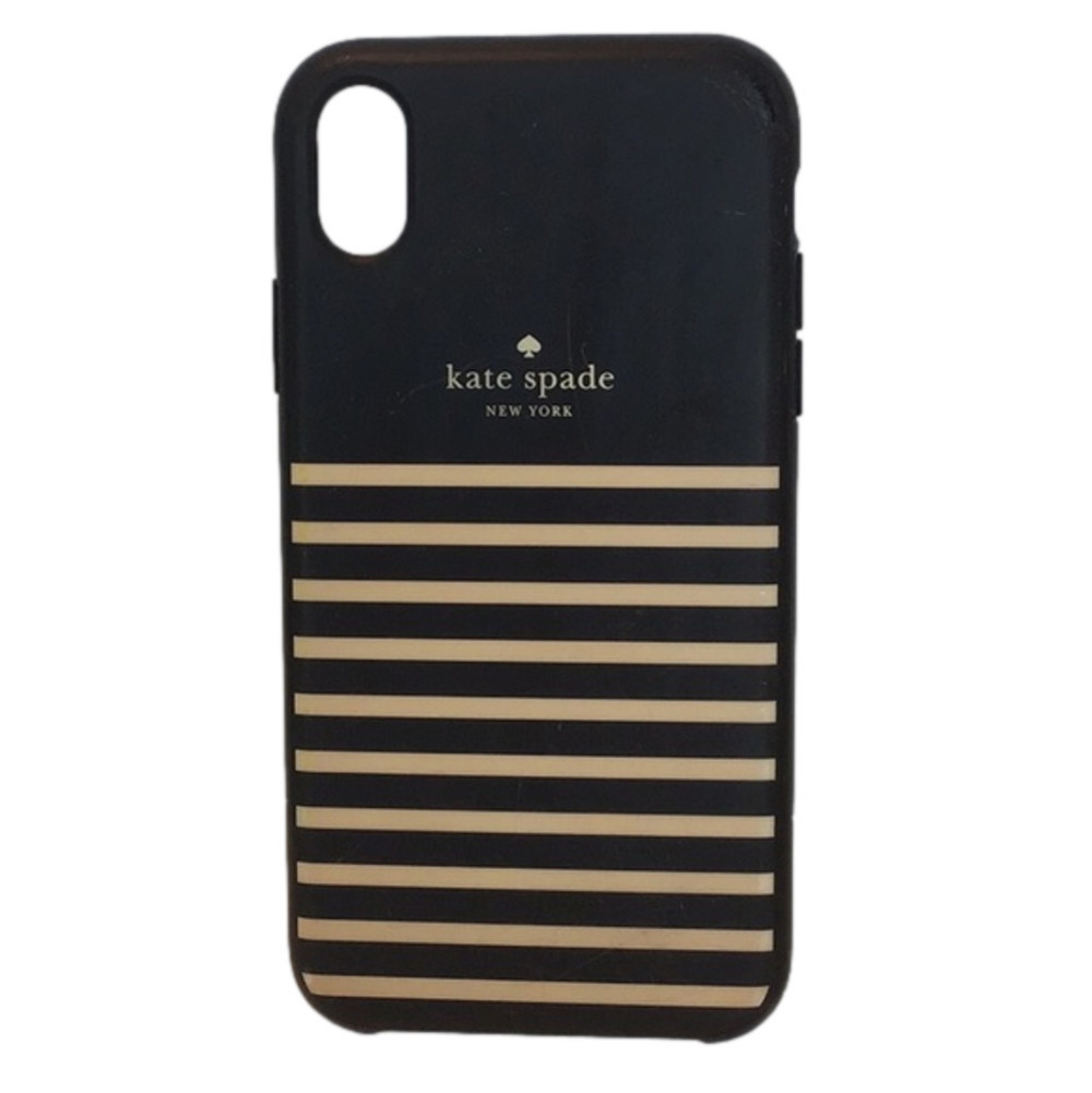 KATE Spade Black and Tan Striped I Phone Case